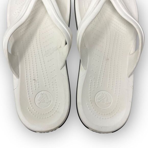 Crocs Crocband Flip Flops White Sandals Men’s Size 11 - Picture 8 of 10